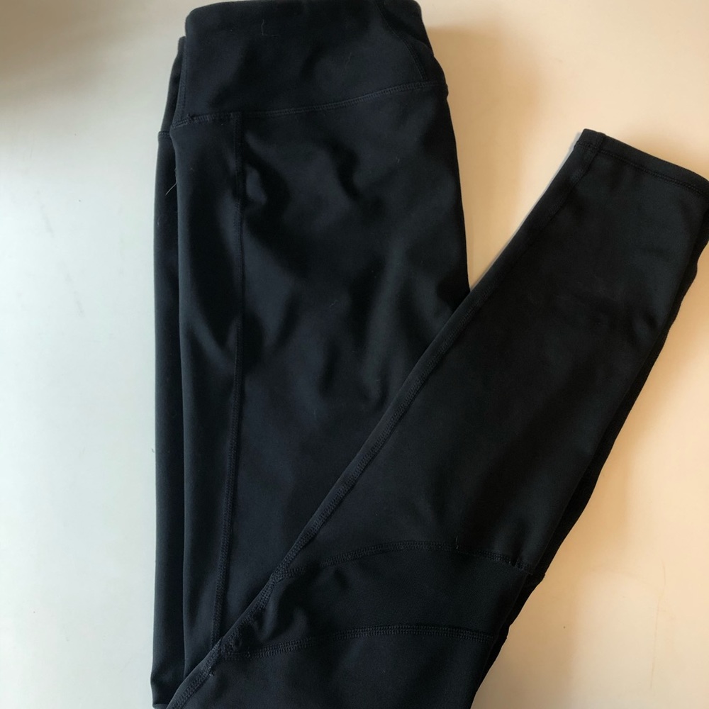 Black leggings with mesh detail